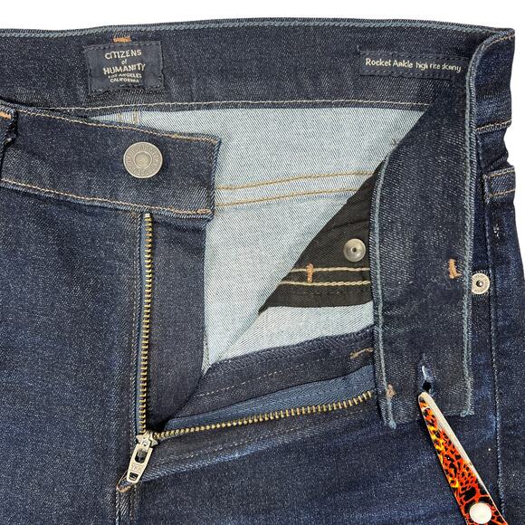 Citizens of Humanity Rocket Skinny Jeans 26" Pearl Studded Hem COH Punk Goth Emo - Picture 4 of 11